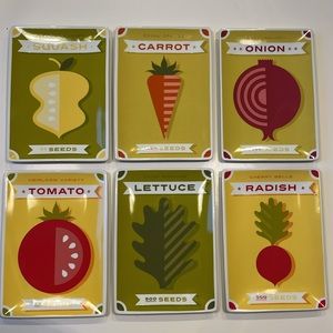 Heirloom vegetable Seed Packet Appetizer Plates CRATE & BARREL